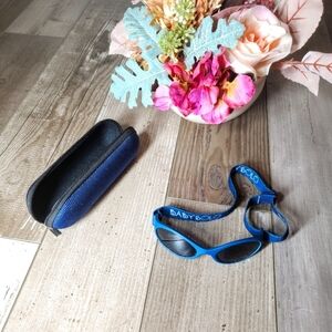 Baby Solo Adjustable Sunglasses with Case Matte Midnight Blue 0-24m EUC